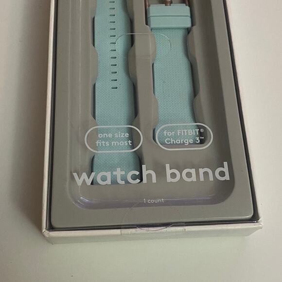 Heyday Fitbit Charge 3 Light Blue Silicone Watch Band - Picture 3 of 7